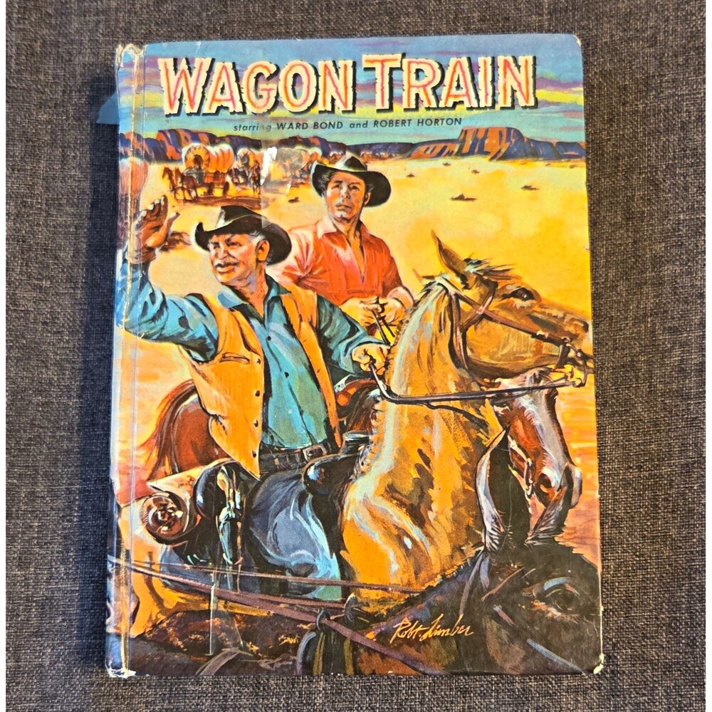 Wagon Train (1959) Hardcover Illustrated Western Book by Troy Nesbit